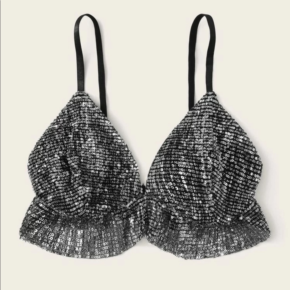 Sequin Ruffle Hem Top